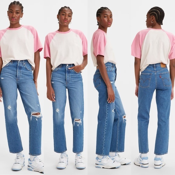 Levi's Denim - Levi’s Ribcage Straight Jeans Super High Rise 25x27 Light Wash